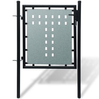 Berkfield Home Black Single Door Fence Gate 100 x 150 cm