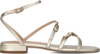 Unisa Gouden metallic sandalen voor de zomer - Dames - Sandalen - Geel - 41 EU - Leer - Schoenen