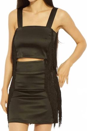 LINDSEY THORNBURG Pre-Loved Dolly Fringe Skirt In Black