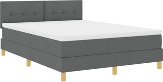 vidaXL Vidaxl - Box Spring Bed with Mattress Dark grey 160 x 200 cm Fabric