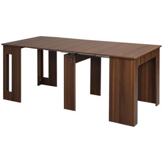 HOMCOM Mesa De Comedor Extensible Para 4-6 Personas Con Alas Abatibles Mesa Auxiliar Multifuncional Para Estudio Cocina Carga 60 Kg 180x85x75 Cm