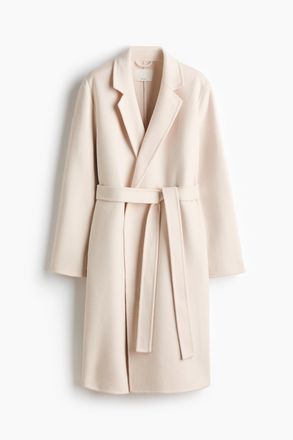 H&M Handgefertigter Mantel aus Wollmix - Cremefarben