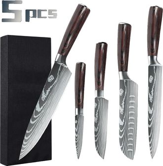 OEM Juego De Cuchillos De Chef Japoneses, Hoja De 20 Cm De Longitud, Acero De Alto Carbono, Ecol&oacute;gico