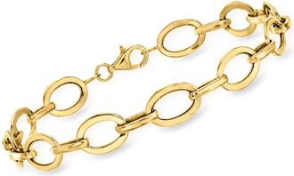 Ross-Simons 14kt Yellow Gold Flat Oval-Link Bracelet