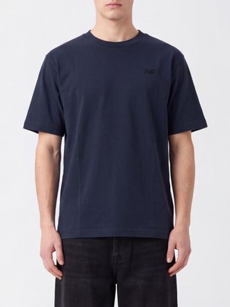 New Balance T-shirt in cotone con logo tono su tono e scollo a girocollo