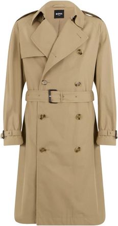 HUGO BOSS Waterafstotende Trenchcoat - Heren - Trenchcoats - Beige - M - Katoen - Jassen