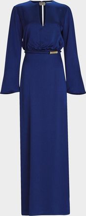 Silvia Tcherassi Cassy Hammered Satin Maxi Dress
