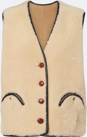 Blaz&eacute; Milano Blaz&eacute; Milano Gliss leather-trimmed shearling vest