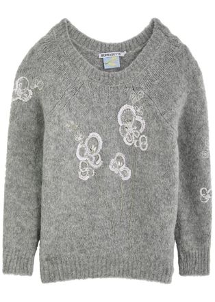 Bernadette Bernadette Orchidea Embellished Alpaca-blend Jumper - Grey Light - S (UK8-10 / S)