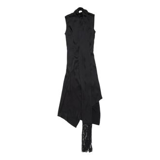 Acne Studios Party Dresses, female, Black, XS, Satin Dress with Asymmetric Hem
