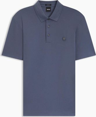 HUGO BOSS Mens BOSS Black C Parris 01 Polo Shirt S1-26 466 Open Blue - Navy - Size: 42