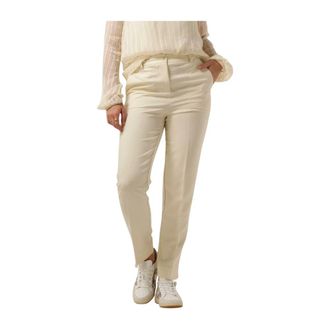 Notre-V Broeken, Dames, Beige, XS, Katoen, Puck Pantalon Slim-fit Broek