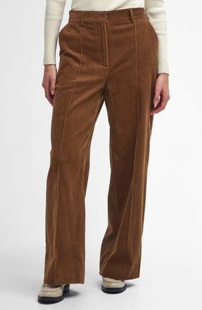 Barbour Samara High Waist Corduroy Wide Leg Pants in Sienna at Nordstrom Rack, Size 14 Us / 18 Uk