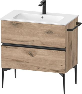 Duravit Sivida Mueble Bajo Lavabo, 2 Cajones, Tirador Negro - Duravit