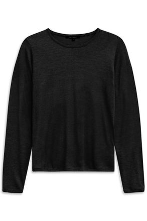 Bugatti Rundhalspullover BUGATTI weich & elegant, Damen, Gr. XS, schwarz (290, schwarz), 40% Viskose, 30% Polyamid, 20% Polyester, 10% Kaschmir, unifarben, no