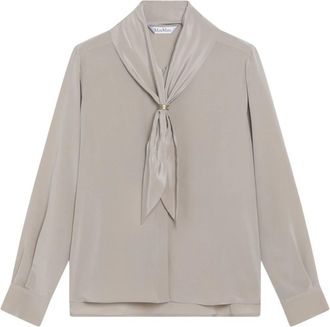 Max Mara Camicia - Dames - Blouses - Grijs - XS - Leer - Overhemden
