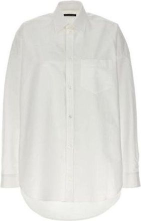 Balenciaga White Cotton Dress Womens Shirt