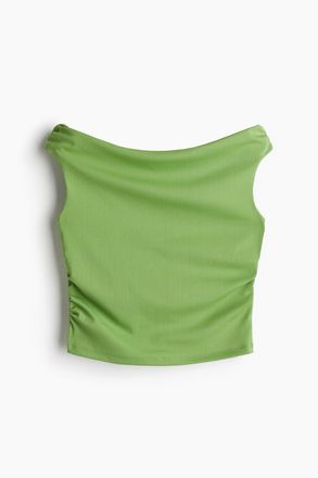 H&M Drapiertes Off-Shoulder-Top - Green