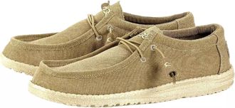 Hey Dude WALLY 110061602 Casual Shoes Mens Chestnut Canvas Slip-on Comfort