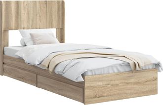 vidaXL Estructura De Cama Con Almacenamiento Y Cabecero Roble Sonoma Vidaxl