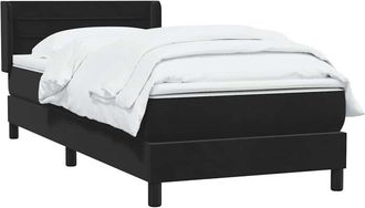 vidaXL Cama Box Spring Con Colch&oacute;n Cuero Sint&eacute;tico Negro 80x220 Cm Vidaxl