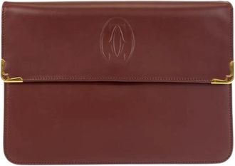 Cartier Pre-owned Clutches, male, Red, Size: ONE SIZE Pre-owned Must Line Leather Clutch Bag