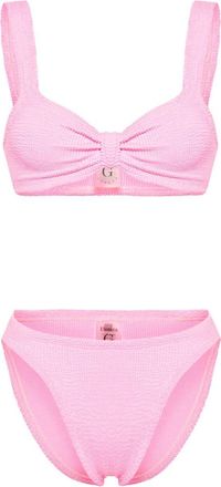 Hunza G Bonnie shirred bikini - women - Polyamide/Spandex/Elastane - One Size - Pink