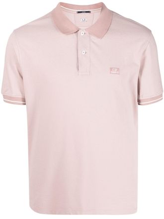 C.P. Company logo-embroidered polo shirt - men - Cotton/Polyamide - M - Pink