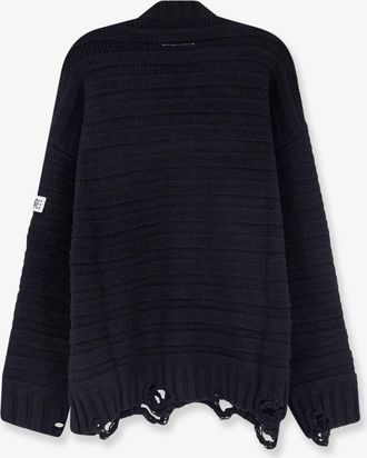 Maison Margiela Mens Cardigan Wool Black Virgin Sweater