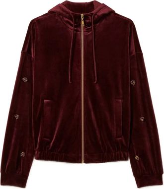 Twin-Set chenille hoodie - Red