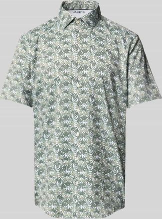 Jake*s Slim Fit Business-Hemd mit Knopfleiste in Gruen, Größe 37/38