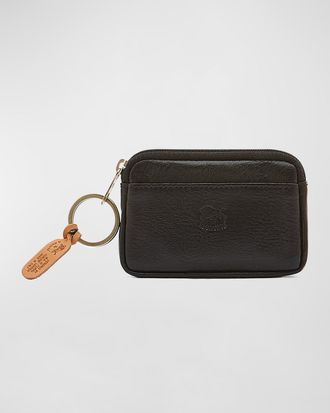 IL BISONTE Classic Zip Leather Card Holder