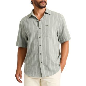 Tommy Bahama Nova Wave Short Sleeve Seersucker Button-Up Shirt in Palm Moss at Nordstrom, Size Xxx-Large