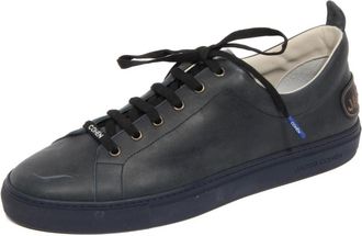 Jacob Cohen Vintage Marineblauwe Leren Schoen - Heren - Sneakers - Blauw - 42 EU - Leer - Schoenen