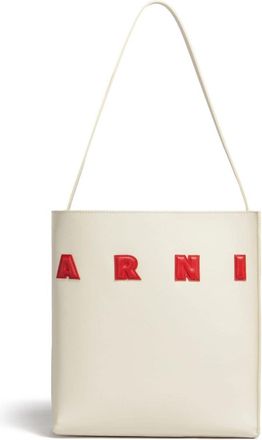 Marni small Museo shoulder bag - women - Calf Leather/Calf Leather/Polyester/Polyurethane/Brass/Zinc/Aluminium/Copper - One Size - White