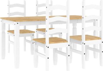 vidaXL Vidaxl - 5 Piece Dining Set Panama White Solid Wood Pine