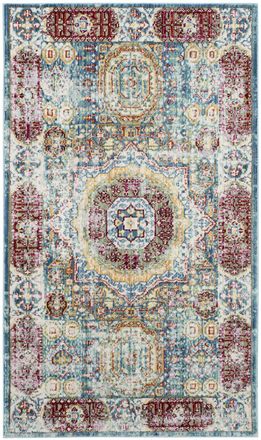 Safavieh Alfombra poli&eacute;ster blu/multicolore 122 x 183 cm