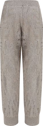 Brunello Cucinelli Womens Track Dazzling Water Lillies Pants Beige Freddo Linen; Cotton Trousers