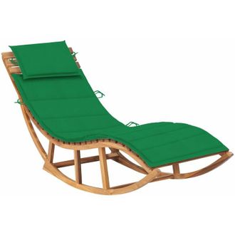 vidaXL Furniture Limited - Tumbona Mecedora Con Coj&iacute;n Madera Maciza De