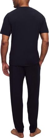 Eberjey Henry Stretch Tencel Modal Short Sleeve Pajamas in Black at Nordstrom, Size X-Large