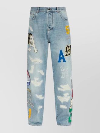 Amiri varsity patch baggy denim five pocket