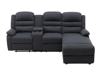 VENTE-UNIQUE.COM Sof&aacute; rinconera tela gris antracita