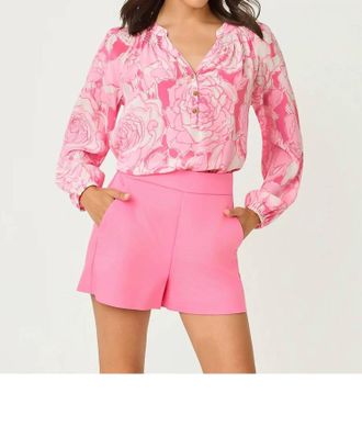 Lilly Pulitzer Elsa Silk Top In Confetti Pink Rosanna