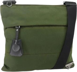Prada Pre-owned Cross Body Bags, female, Green, Size: ONE SIZE Pre-owned Vintage Shoulder Bag