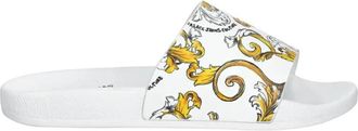 Versace Jeans Couture Baroque Slide Sandaal - Dames - Sandalen - Wit - 38 EU - Schoenen