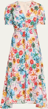Saloni Lea Printed Long Dress