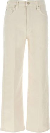 Mother The Rambler Zip Ankle - Dames - Straight fit broeken - Wit - W30 - Katoen - Broeken