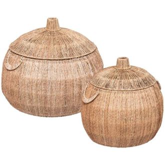 Atmosphera Atmosphera - Set di 2 cesti rotondi in iuta balaya d44 54cm cr&eacute;ateur dint&eacute;rieur
