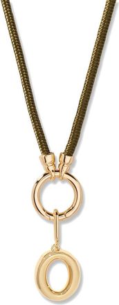 Brook & York Kai Initial Charm Necklace in Gold/Olive O at Nordstrom