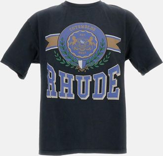 Rhude Black Crewneck Printed T-Shirt